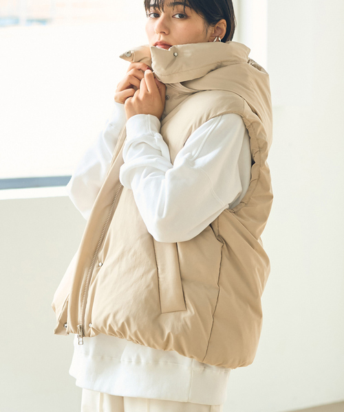 Rouge vif（ルージュ ヴィフ） ダウンベスト ベスト 2WAYフードダウン