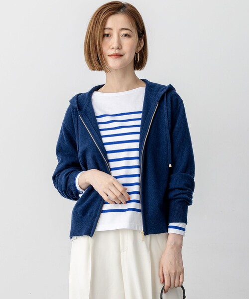 パーカー ピュアカシミヤ ジップアップ ニット レディース : ZOZOTOWN