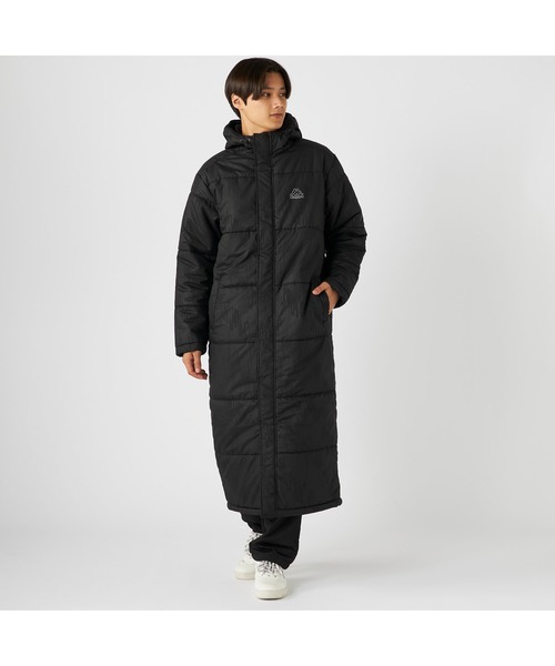 Kappa（カッパ） ダウンジャケット ダウン 膝下丈 フード付き 中綿入り