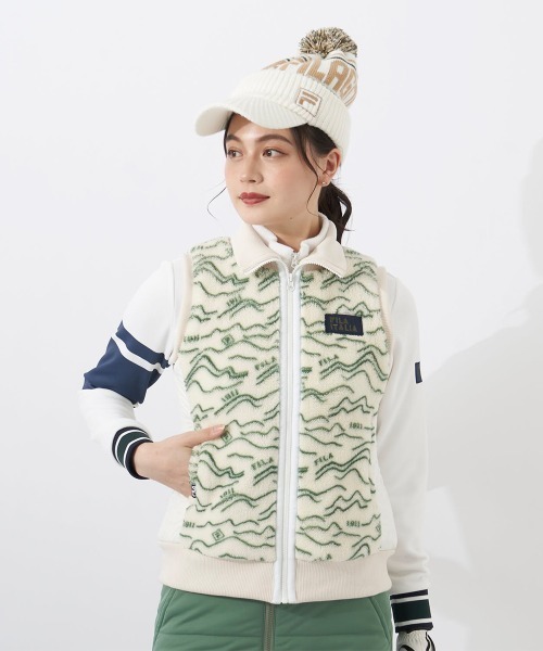 FILA GOLF ワンピース ボアベスト+中綿スカート セットアップ