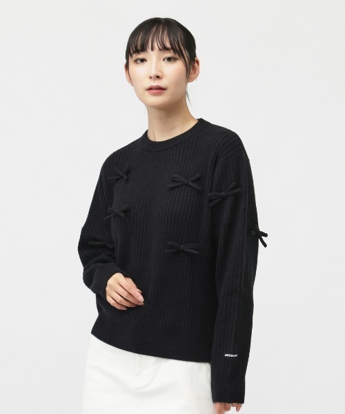 Jack Bunny!!（ジャックバニー） ニット セーター 7G2PLY 袋編みリボン