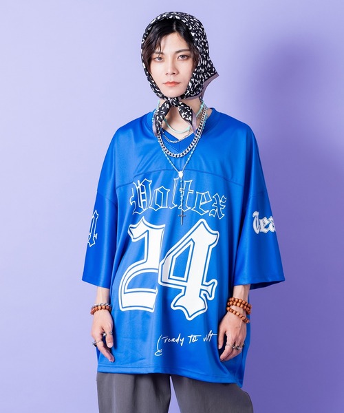 tシャツ a.p.o.v. ストリートフォントナンバリングポリジャージー