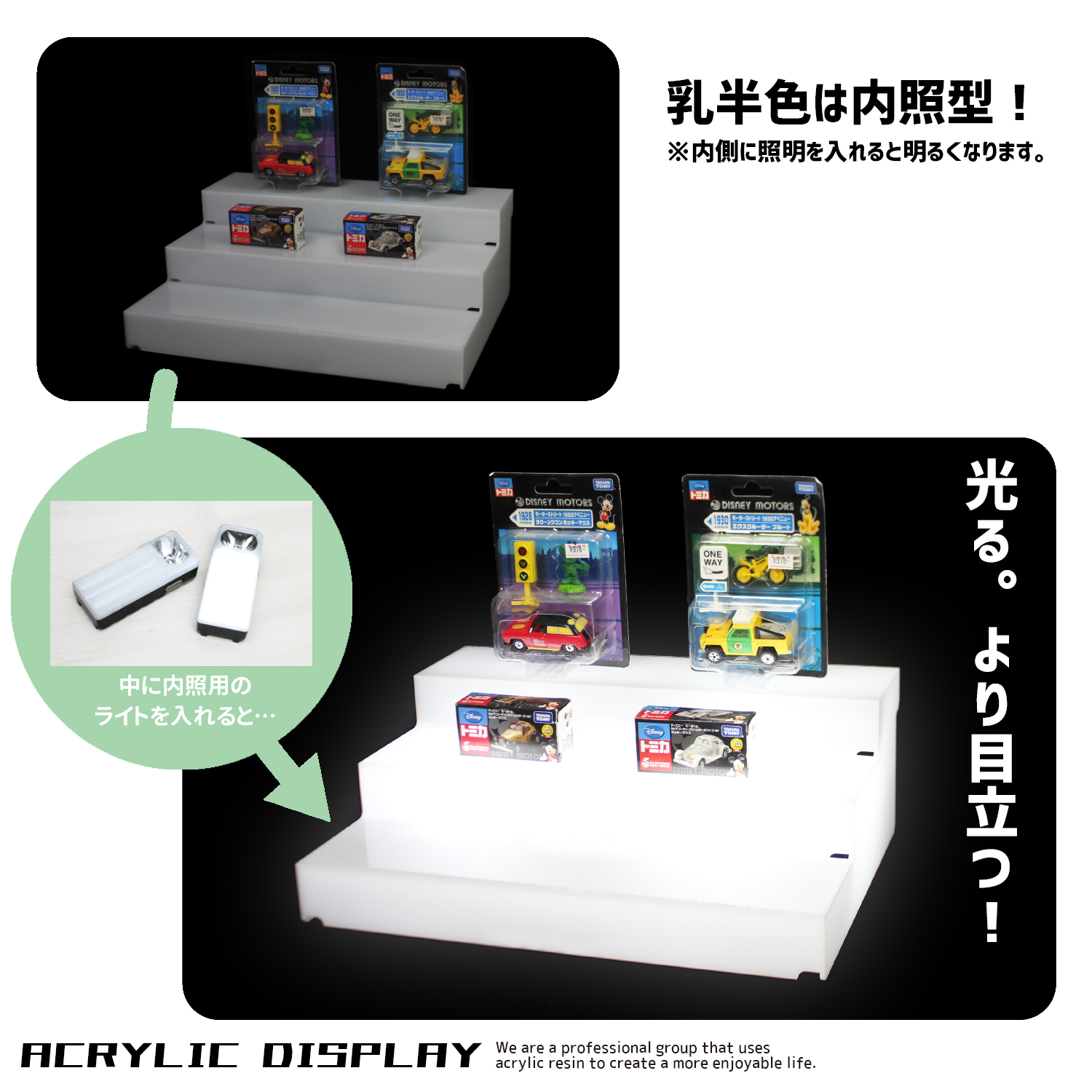 ひな壇型ディスプレイ台・小型】立体的なディスプレイを作るための