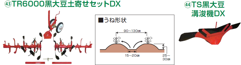 製品の特長｜黒大豆・大豆土寄せセット｜管理機用アタッチメント｜製品