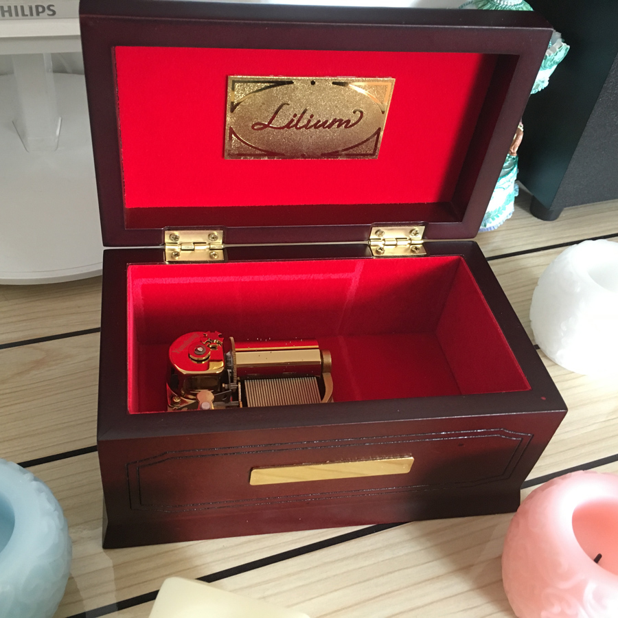 Lilium elfen lied-木製オルゴール,30トーン,無垢材,誕生日や