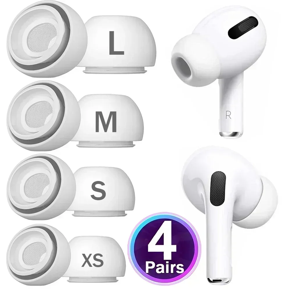 4/3/2/1 ペアソフトシリコンイヤーチップ Apple AirPods Pro 第 1 世代