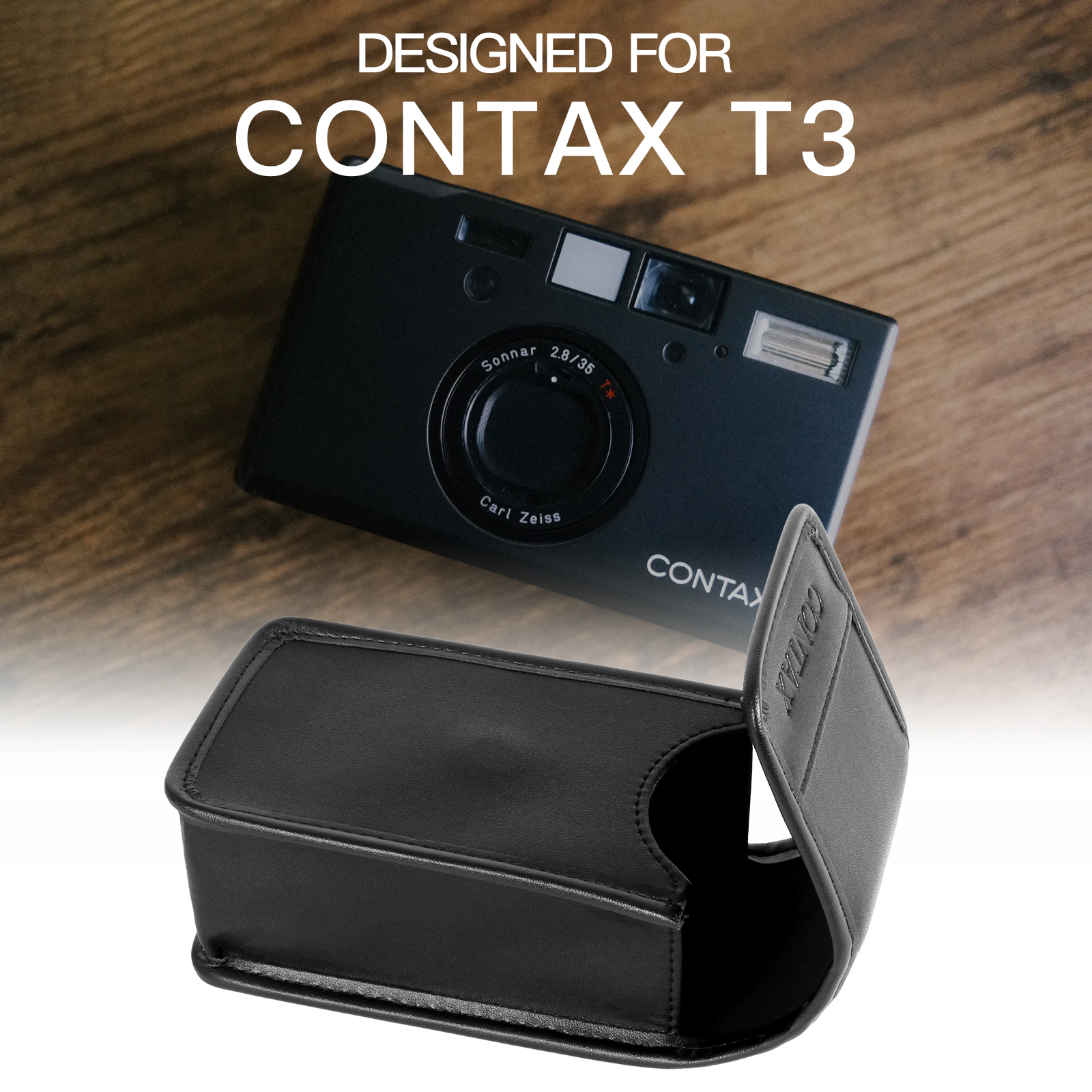 レザーカメラケースカバー保護バッグ Contax T2 T3 TVS1 TVS2 TVS3