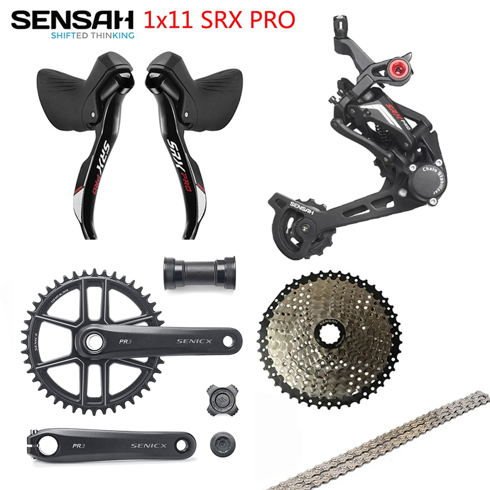 Sensah srxプロ1 × 11スピード、11道路グループセット、r/lシフター +