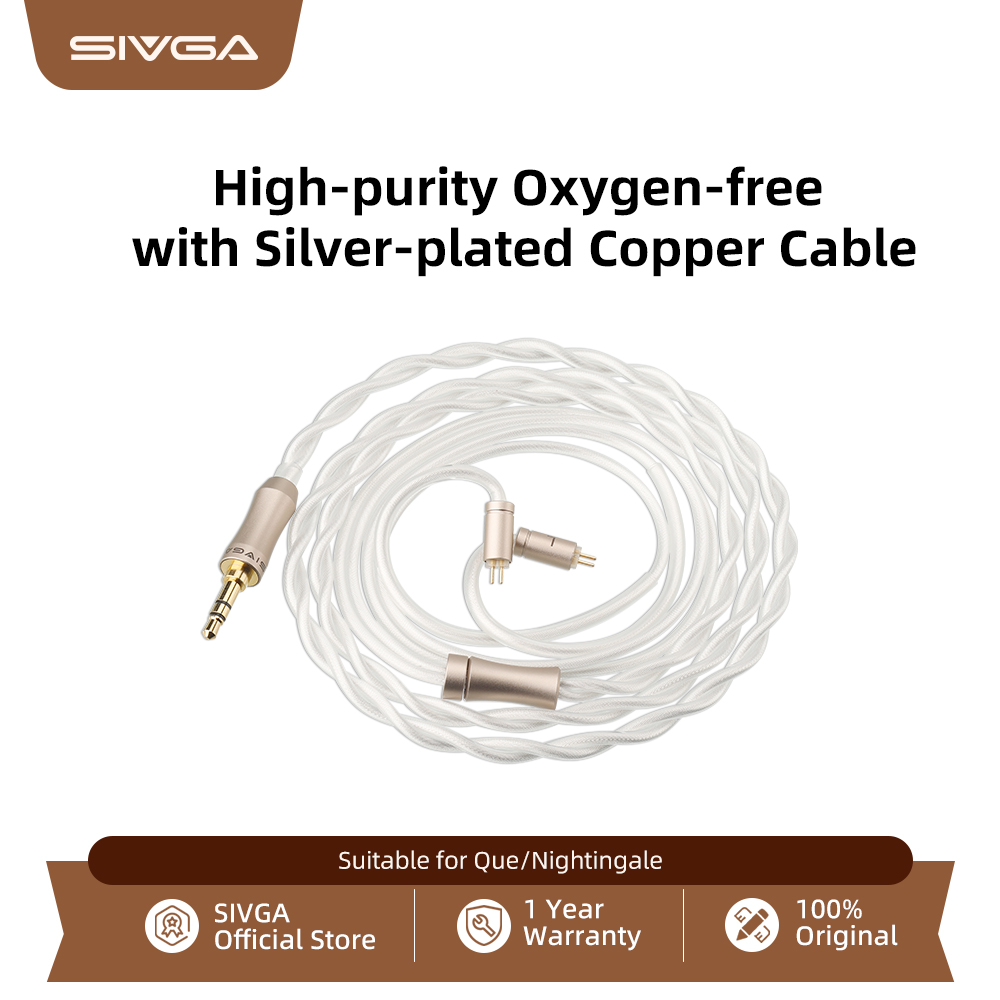 SIVGA 交換用オリジナル 0.78mm 2 ピン高純度無酸素銀メッキ銅