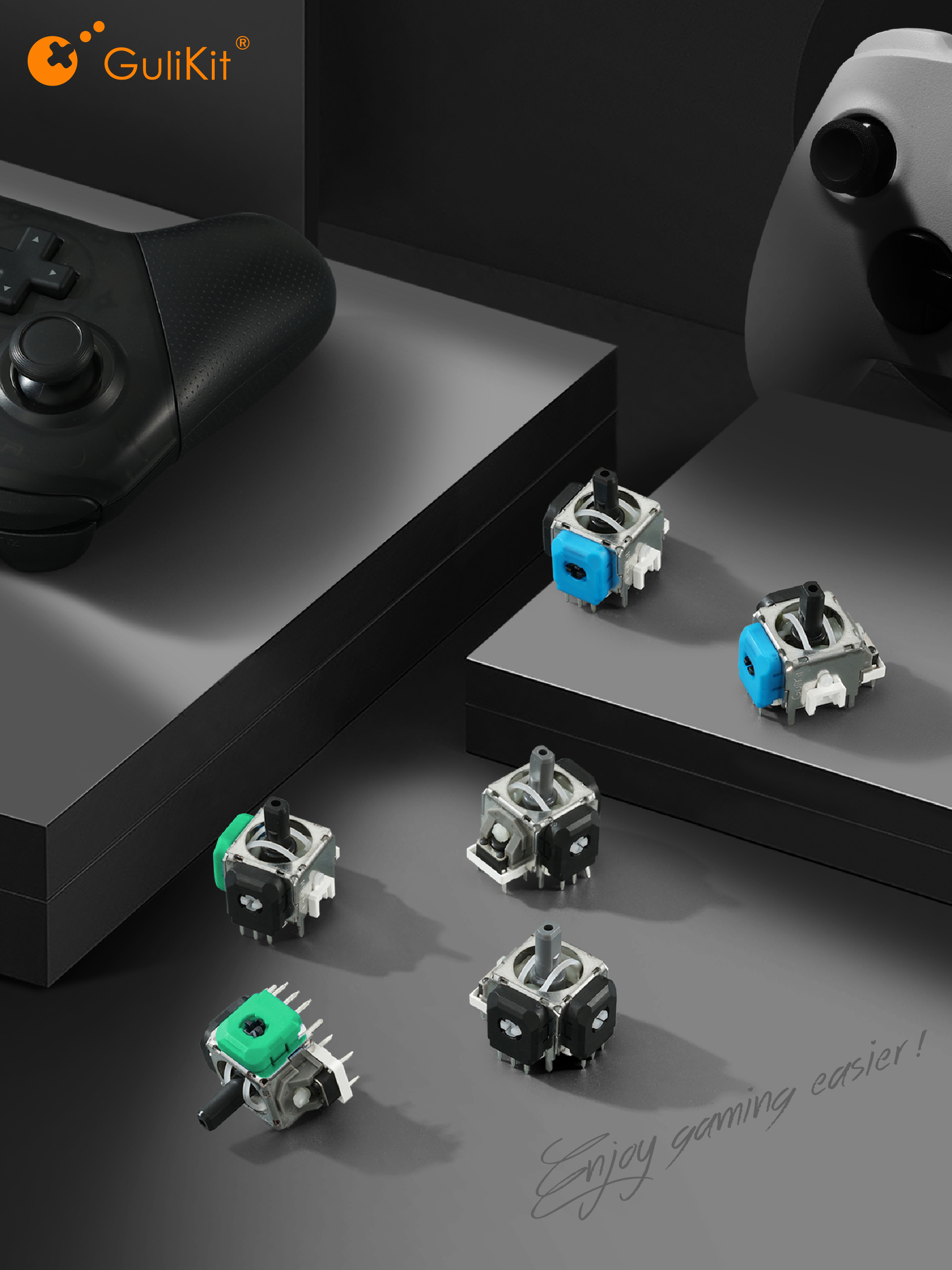 GuliKit Anti-Drift TMR Joystick for PS4 Xbox Series Gamepad for