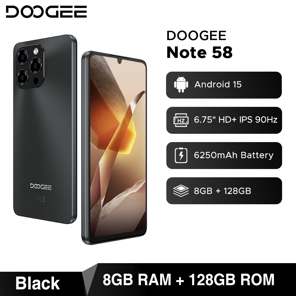 Global Version DOOGEE Note 58 8GB RAM 128GB ROM 6.75