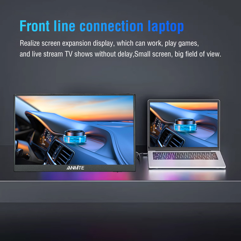 Anmite 16インチ ポータブルタッチモニター 非タッチオプション 1200P