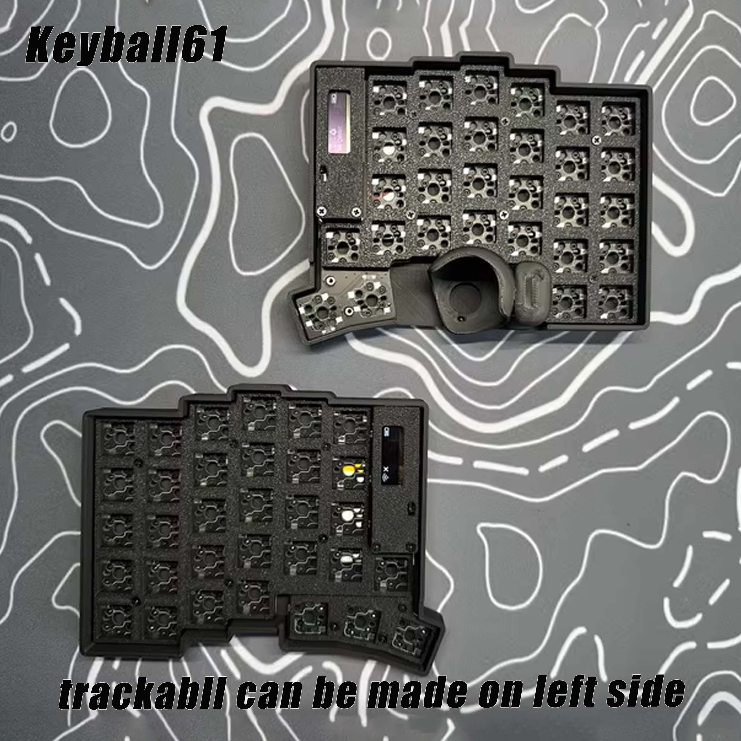 キーボール 39/44/61 分割キーボードキット トラックボール OLED