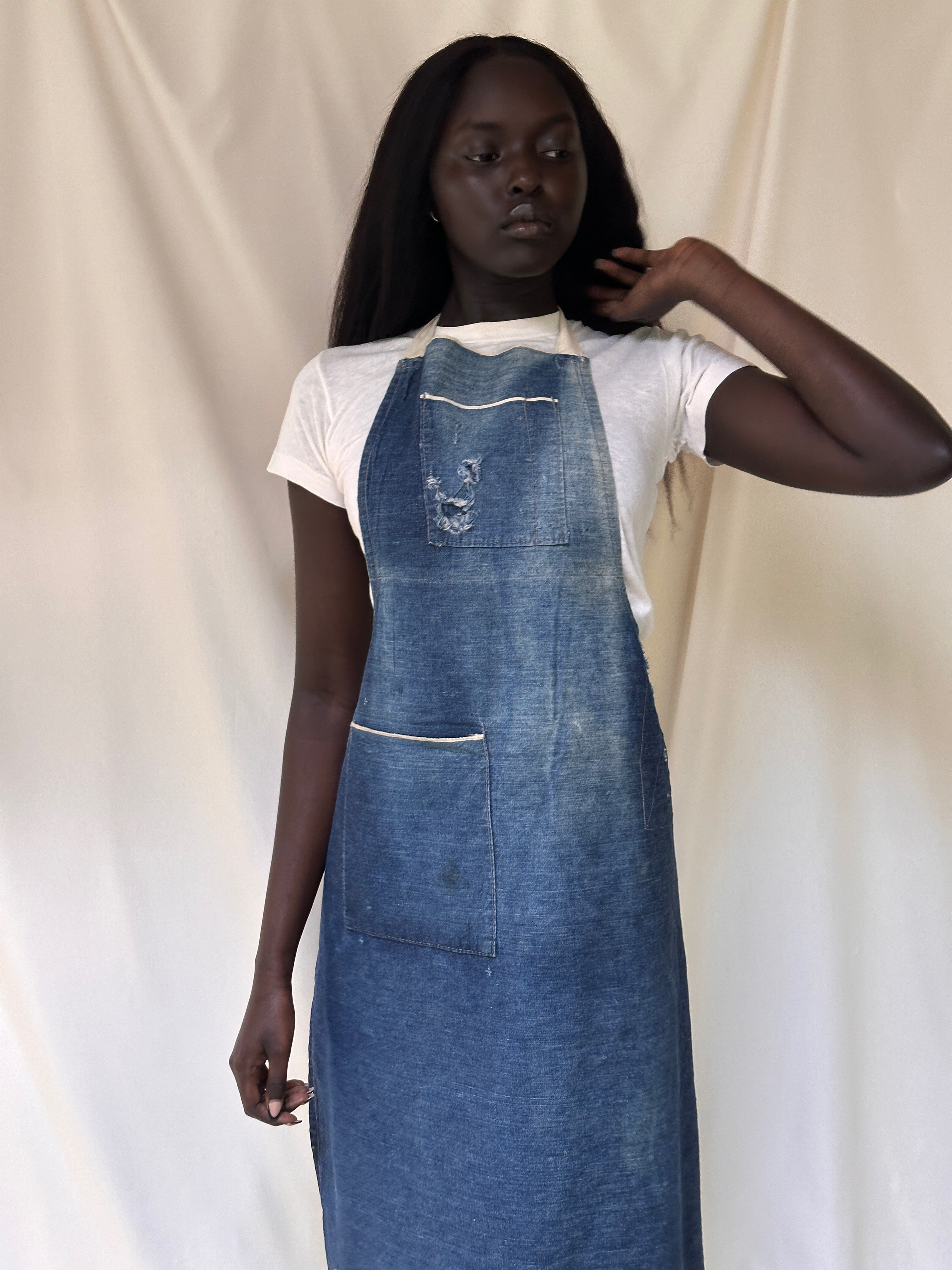 Vintage 1940's Indigo Denim Work Apron – Afterlife Boutique