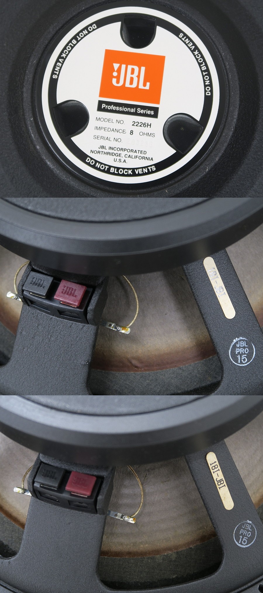 ジェイビーエル JBL 2226H ウーファーユニット ペア @44631 / 中古