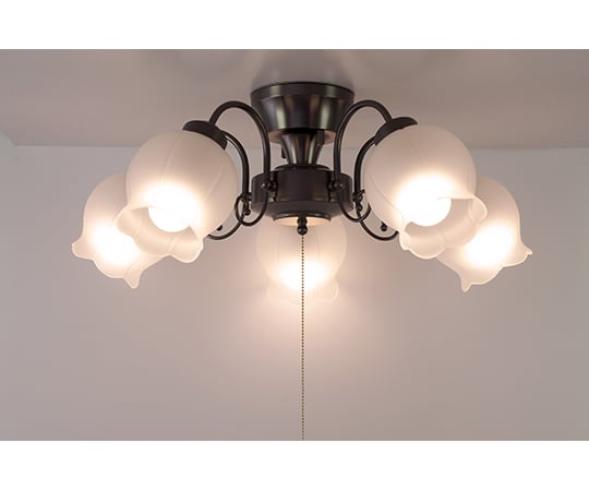 LED電球付きクラシック シーリングライト シャンデリア 5灯 ブラック