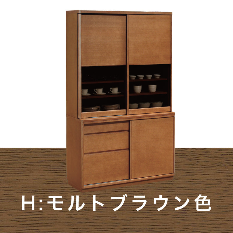 カリモク 引き戸 食器棚 ET4410 幅115.4cm 耐震対策 オーク材 木製