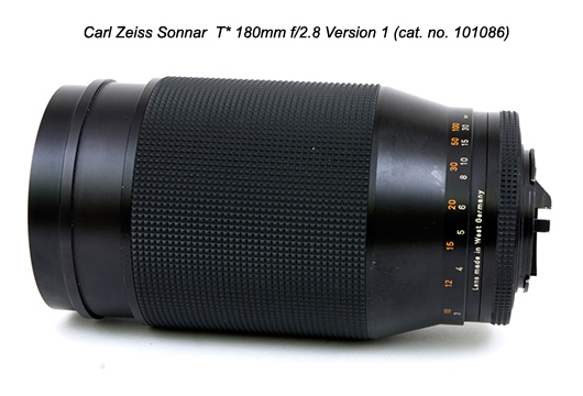 The Carl Zeiss Sonnar T* 180 mm f/ 2.8 C/Y Lens. Specs. MTF Charts