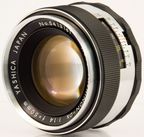 The Yashica Yashinon-DX 50 mm f/ 1.4 Lens. Specs. MTF Charts. User