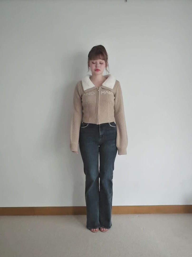 ANDMARY】Mary logo zip tops