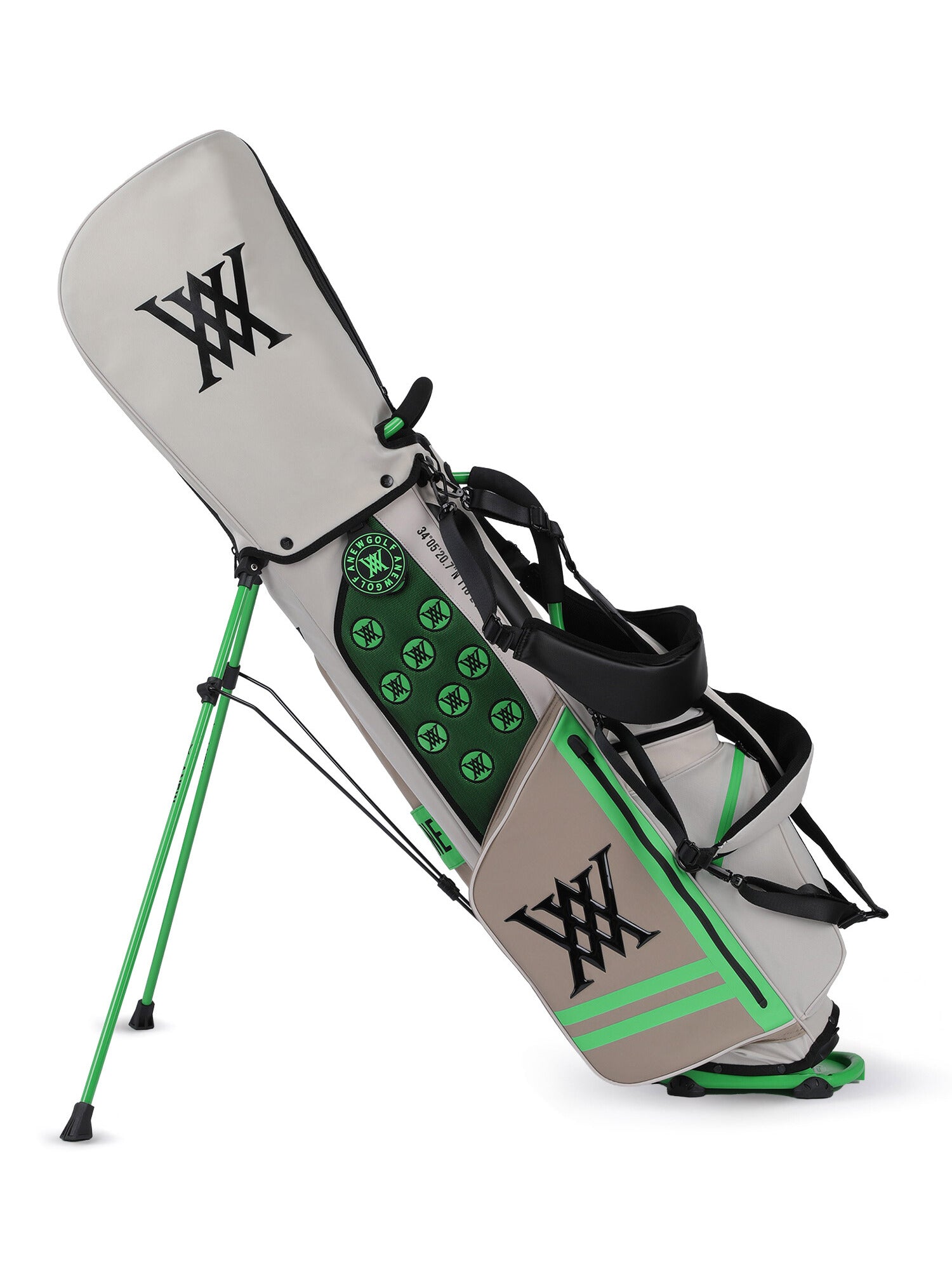 ANEW GOLF キャディバッグ ブラック/ カーキ DRヘッドカバー付き 楽天