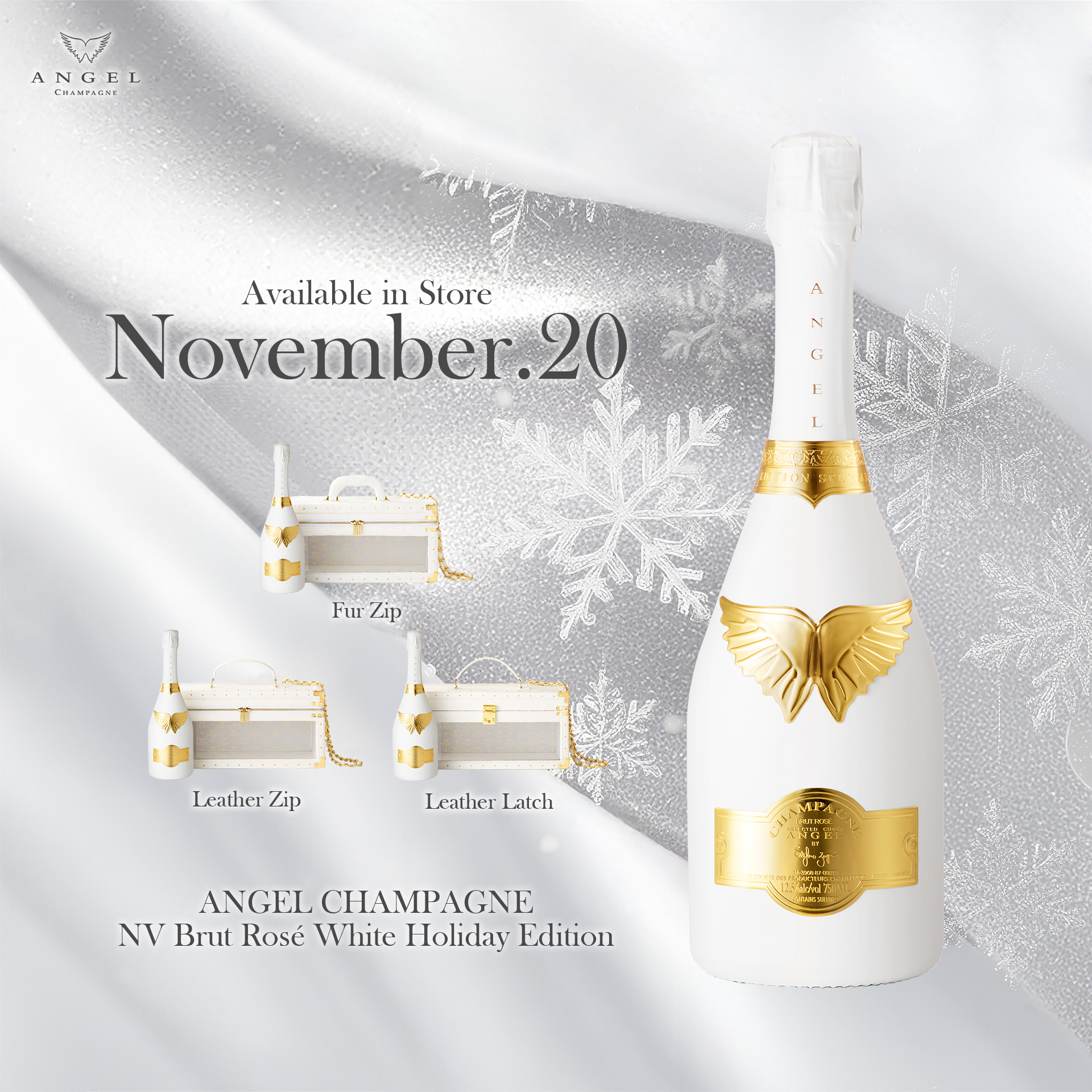 ホリデーシーズン限定『ANGEL CHAMPAGNE NV Brut Rosé White Holiday