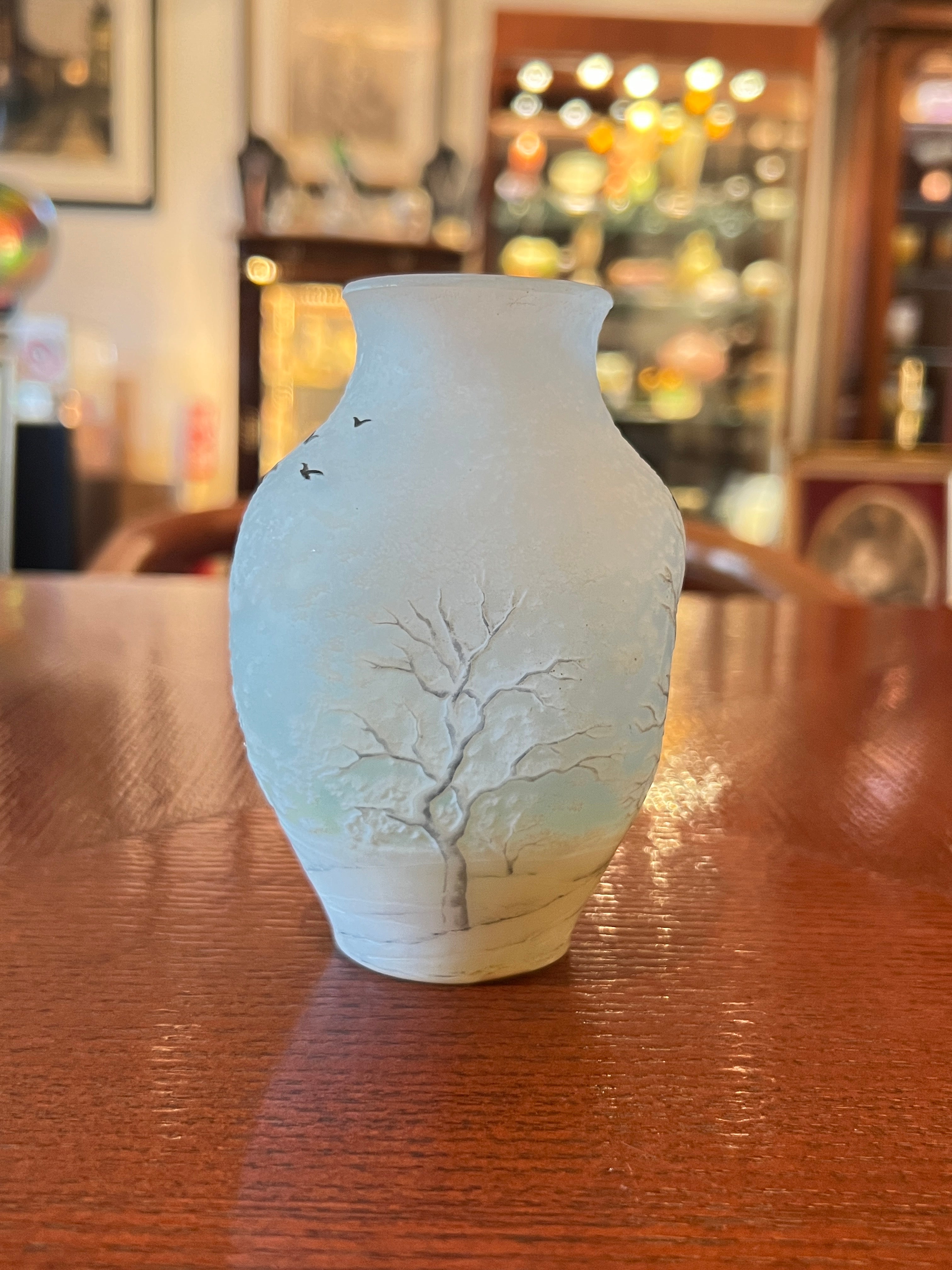 ドーム兄弟（ドームナンシー）雪とカラスの花瓶 – アンティーク