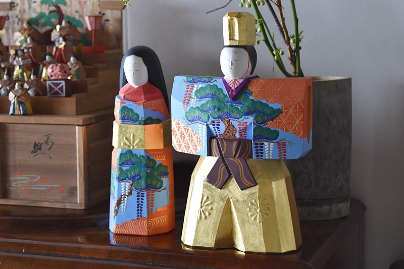 瀬谷桃源作奈良一刀刻雛人形