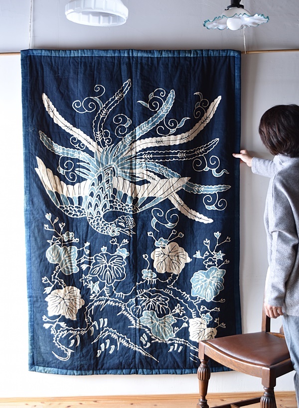 桐に鳳凰 筒描き - 生活骨董と古布のアンティークショップ antique TANTRA