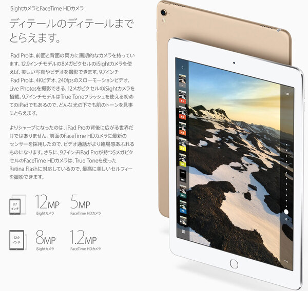 ASCII.jp：9.7インチiPad Proは3月24日注文開始 カメラやLTE通信機能が
