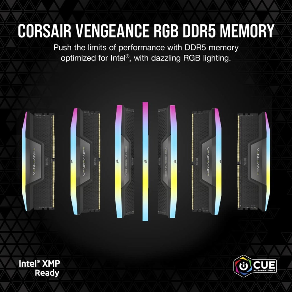 VENGEANCE® RGB 48GB (2x24GB) DDR5 DRAM 5600MHz C40 Memory Kit — Black