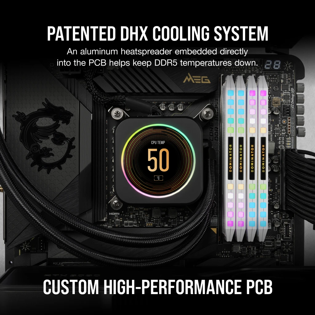 DOMINATOR® PLATINUM RGB 32GB (2x16GB) DDR5 DRAM 5200MHz C40 Memory