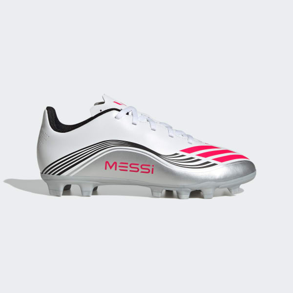 adidas F50 Messi Club Firm/Multi-Ground Cleats Kids - White | Free