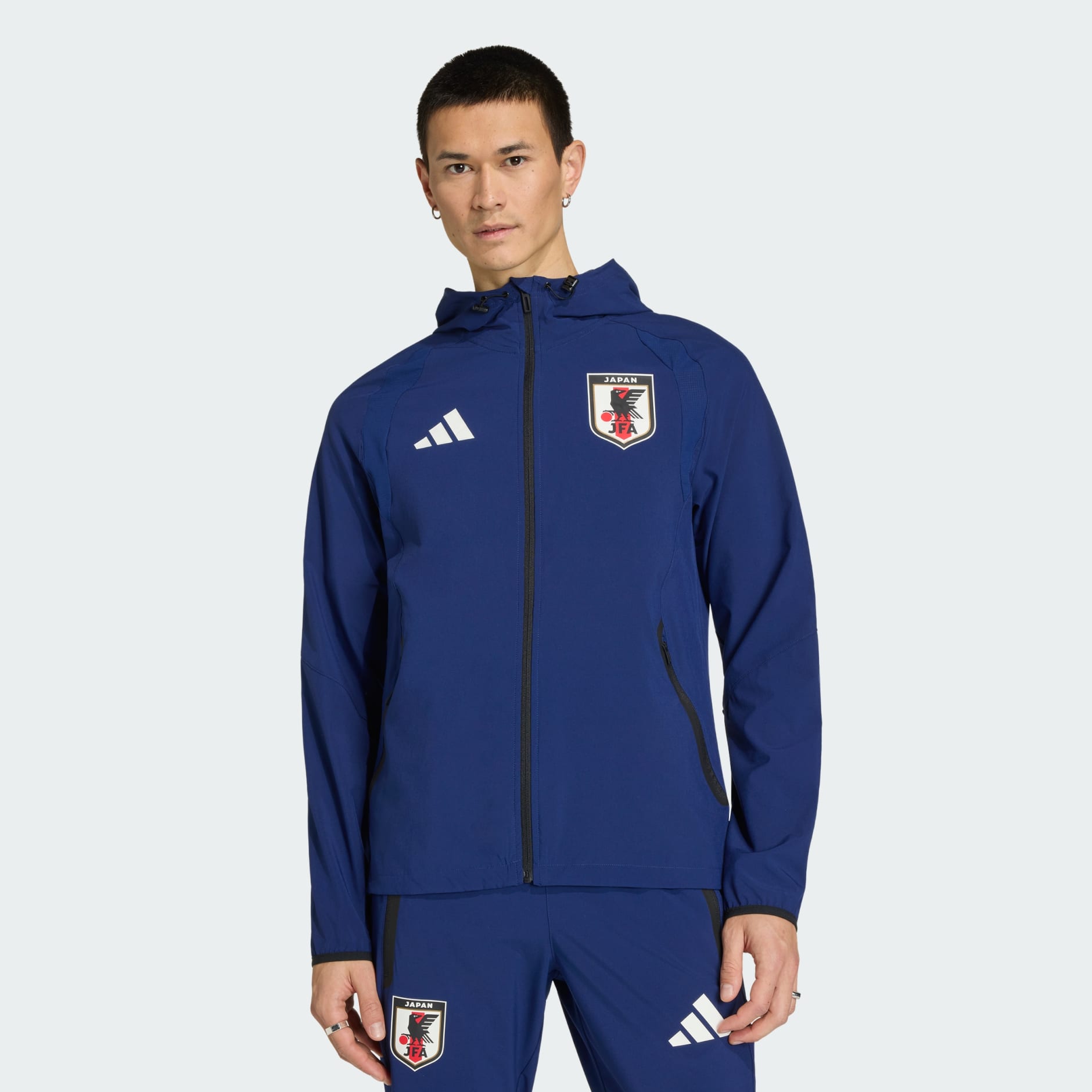 Japan Tiro Travel Full Zip Windbreaker - Blue | adidas Hong Kong