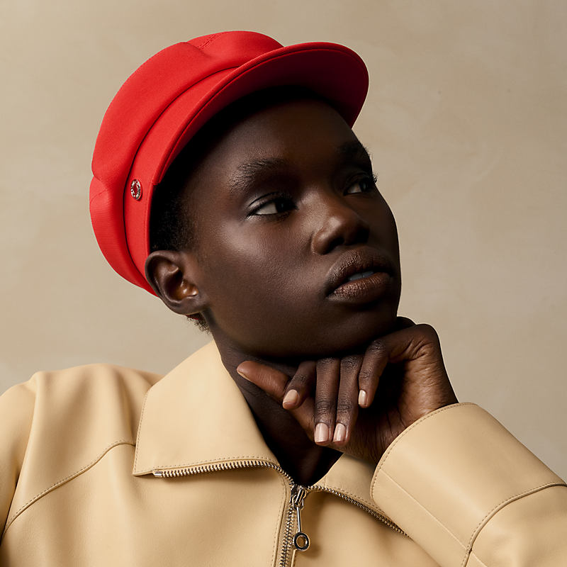 キャスケット 《ヴォーバン》 ミラノジャージー - ブラック | Hermès