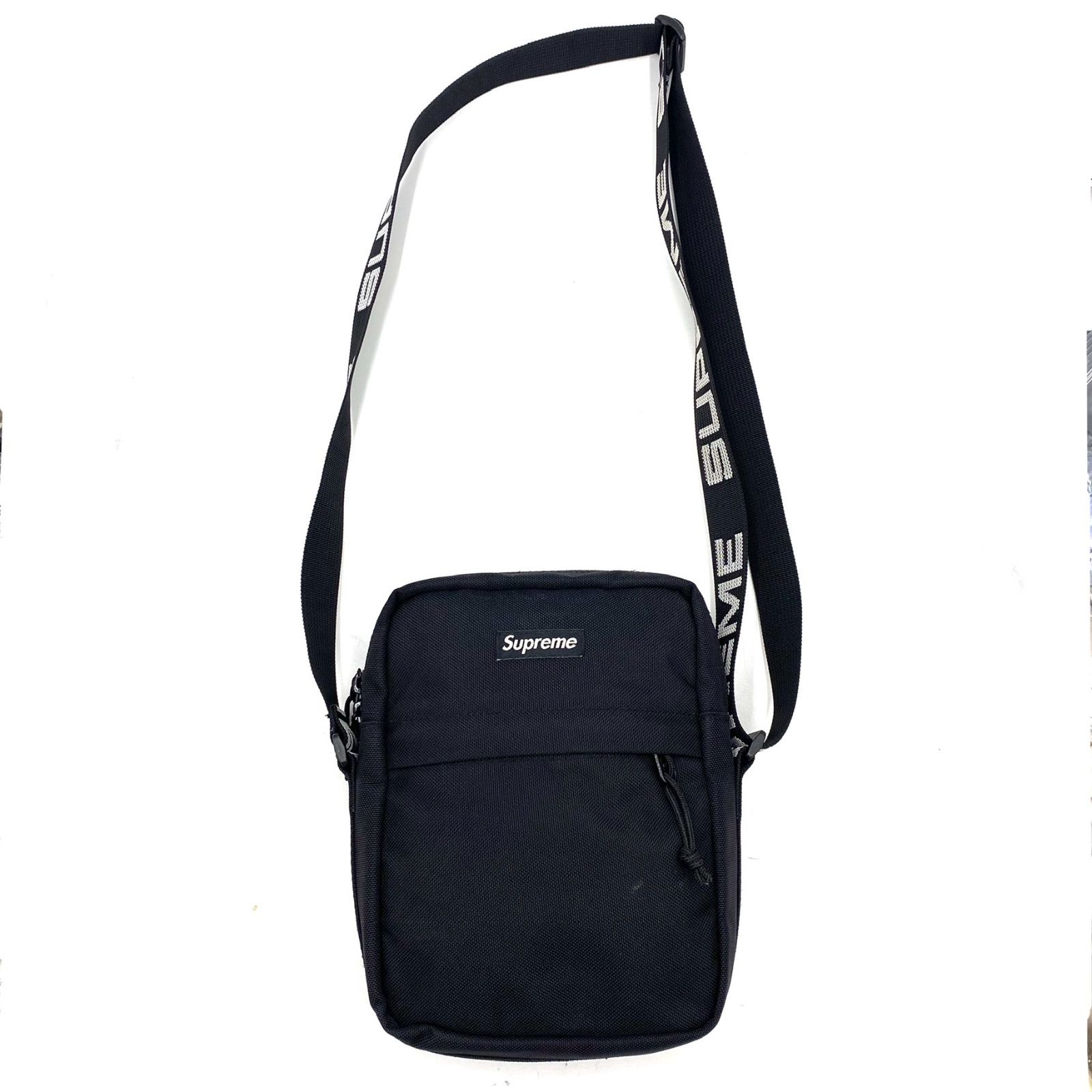 SUPREAM シュプリーム ショルダーバッグ 斜めがけ ブラック ロゴ 18SS