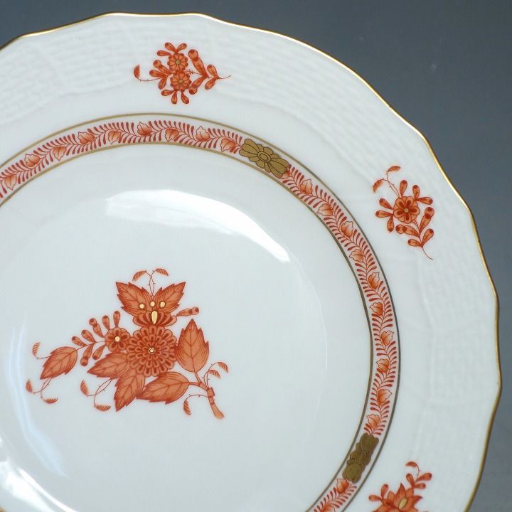 希少 HEREND ヘレンド アポニー オレンジ プレート 中皿 20cm ペア