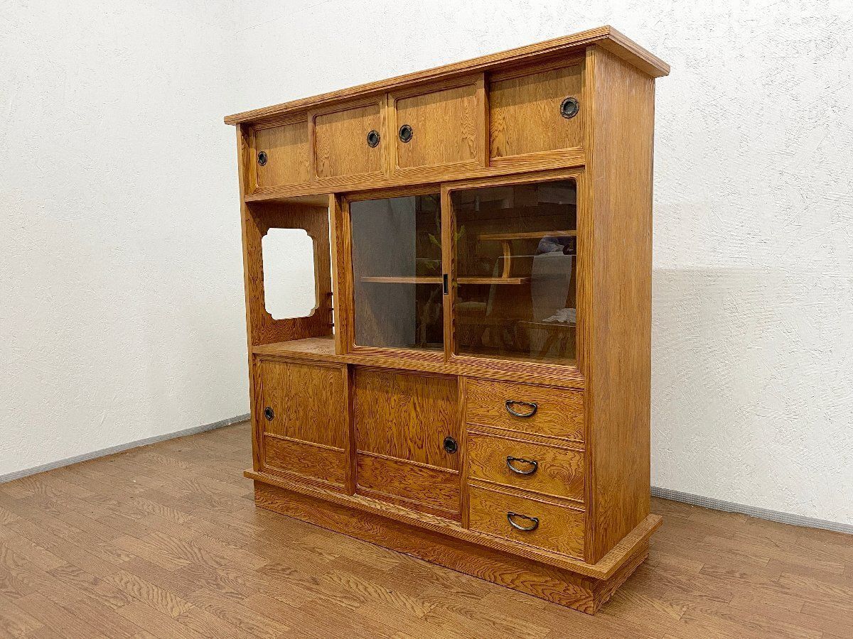 ○屋久杉 茶棚 茶箪笥 飾り棚 収納棚 戸棚 和製アンティーク 昭和