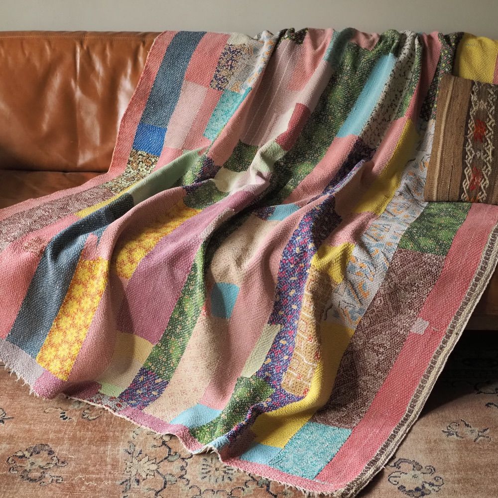 ヴィンテージカンタキルト＜F＞ India・ラリーキルト ・カンタクロス