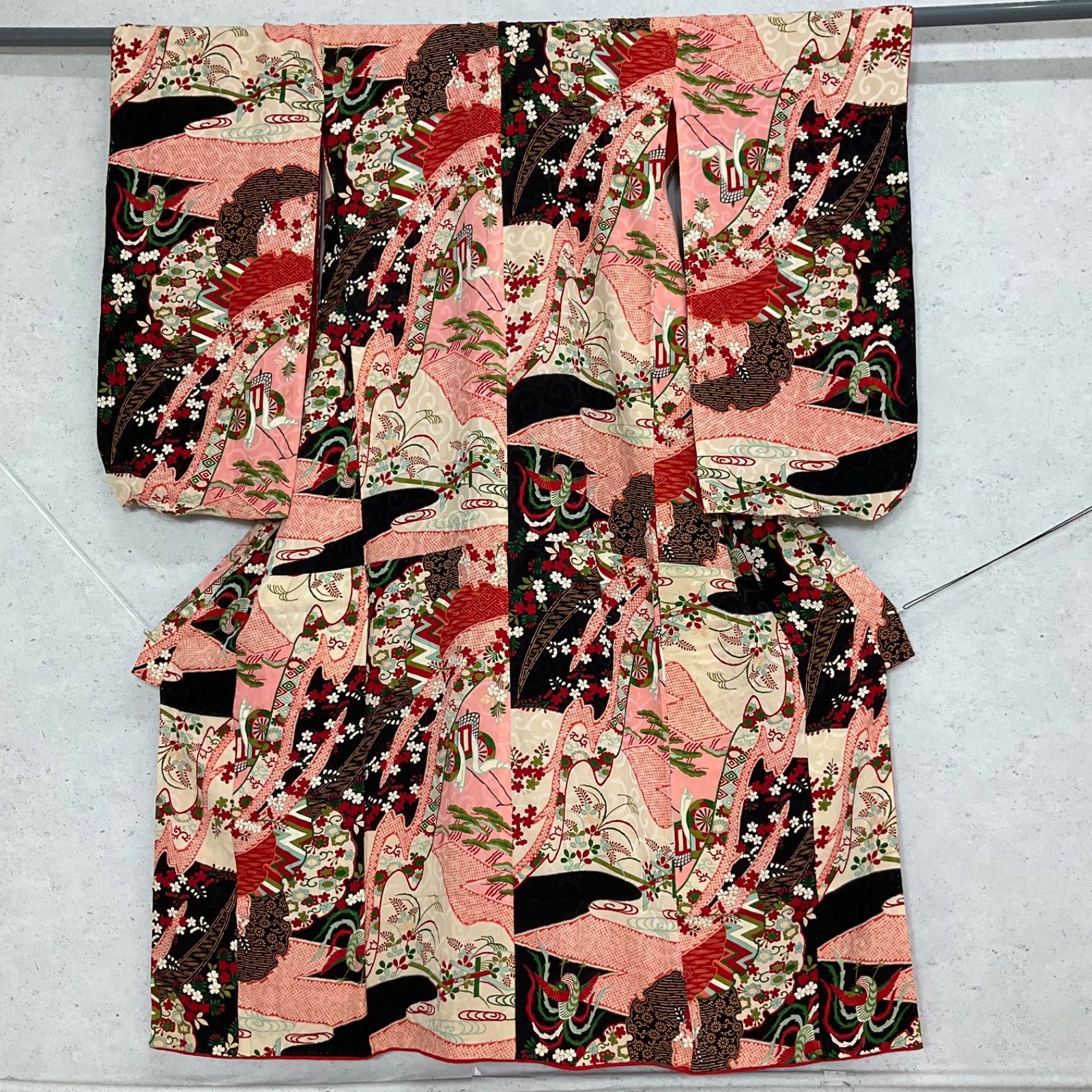 ◇kimono+one◇7歳くらい用◇貴重◇アンティーク子供着物◇綸子正絹