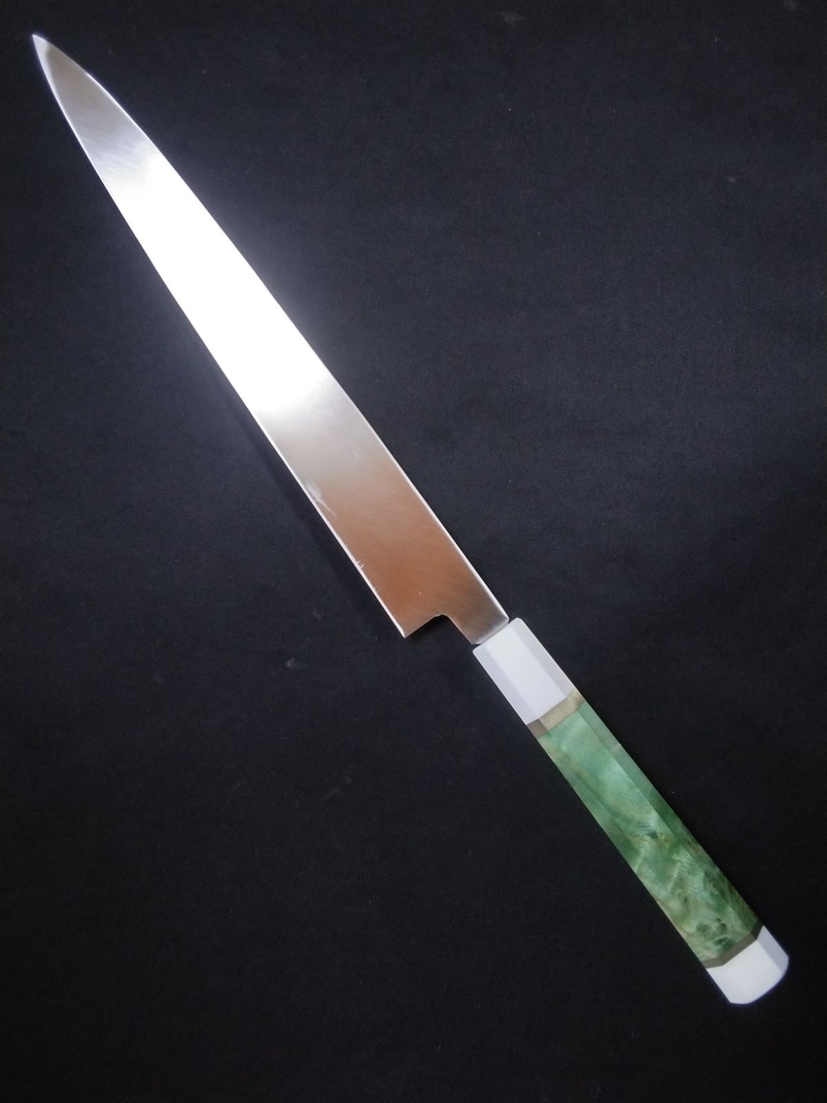 城山刃物 尺二 柳刃包丁 新品 表 裏 鏡面加工鏡面仕上 キッチン・日用品・