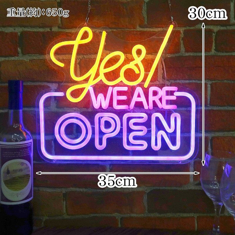 LEDネオンサイン ネオン管風 OPEN バー インテリア 壁掛け ライト LED