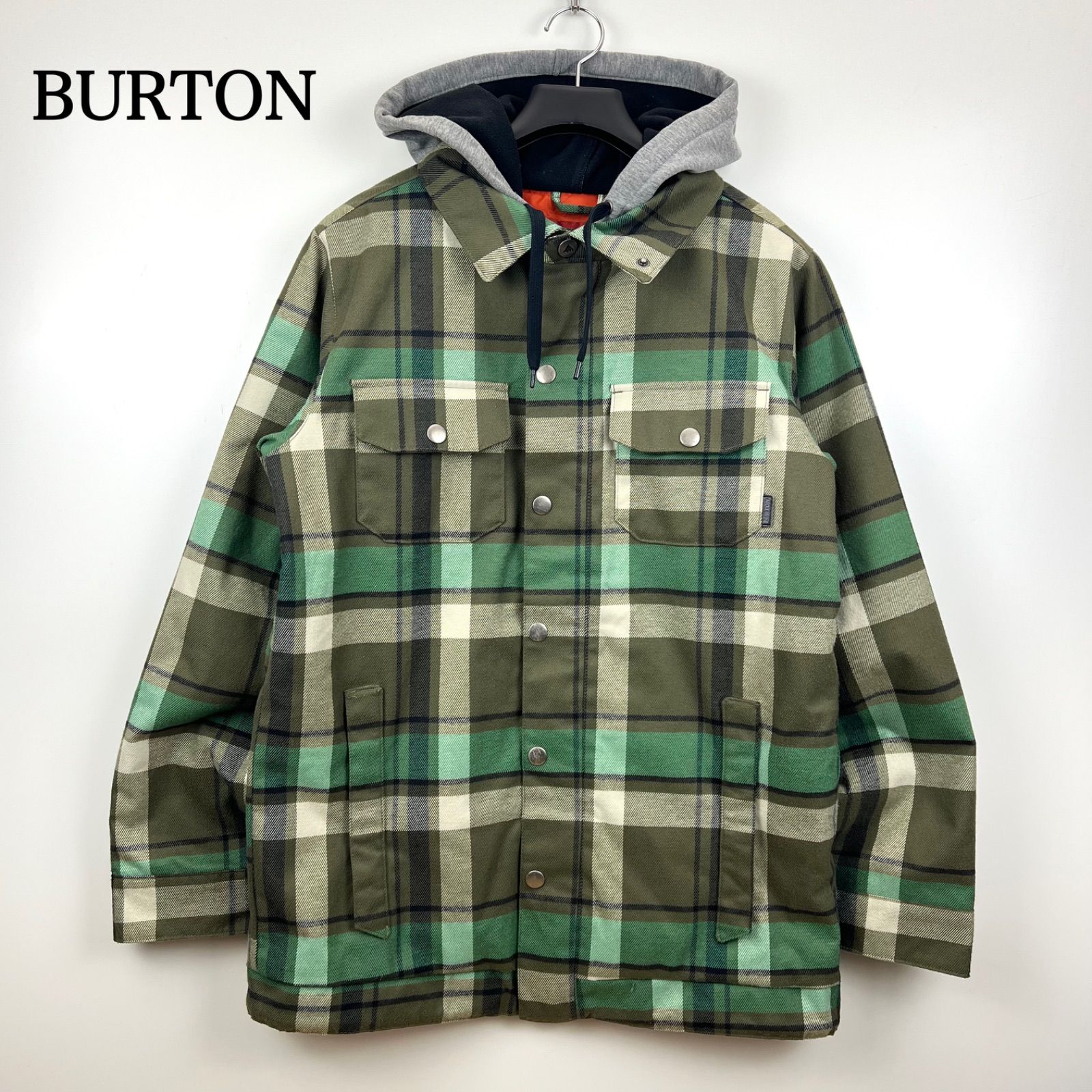 BURTON SNOWBOARDS sweat hoodie plaid jacket S バートン