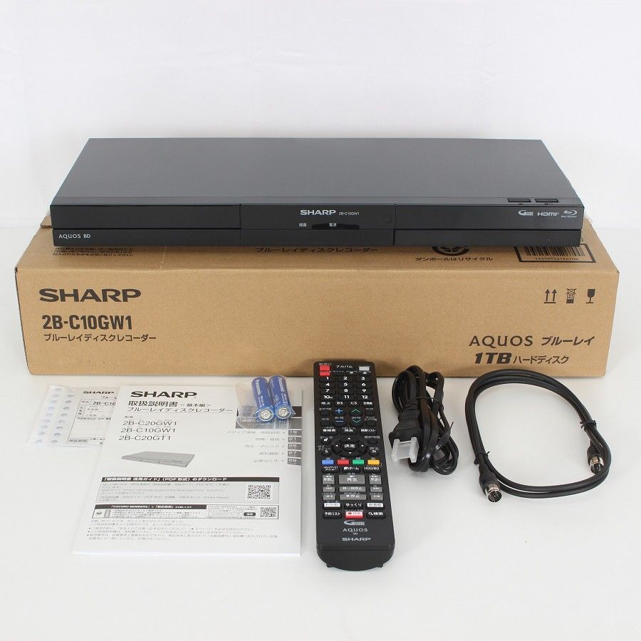 美品】シャープ AQUOS ブルーレイ 2B-C10GW1 2025年製 ブルーレイ