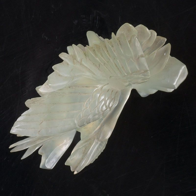 中国彫刻置物（玉石鳳凰花鳥） 中国彫刻置物（玉石鳳凰花鳥）