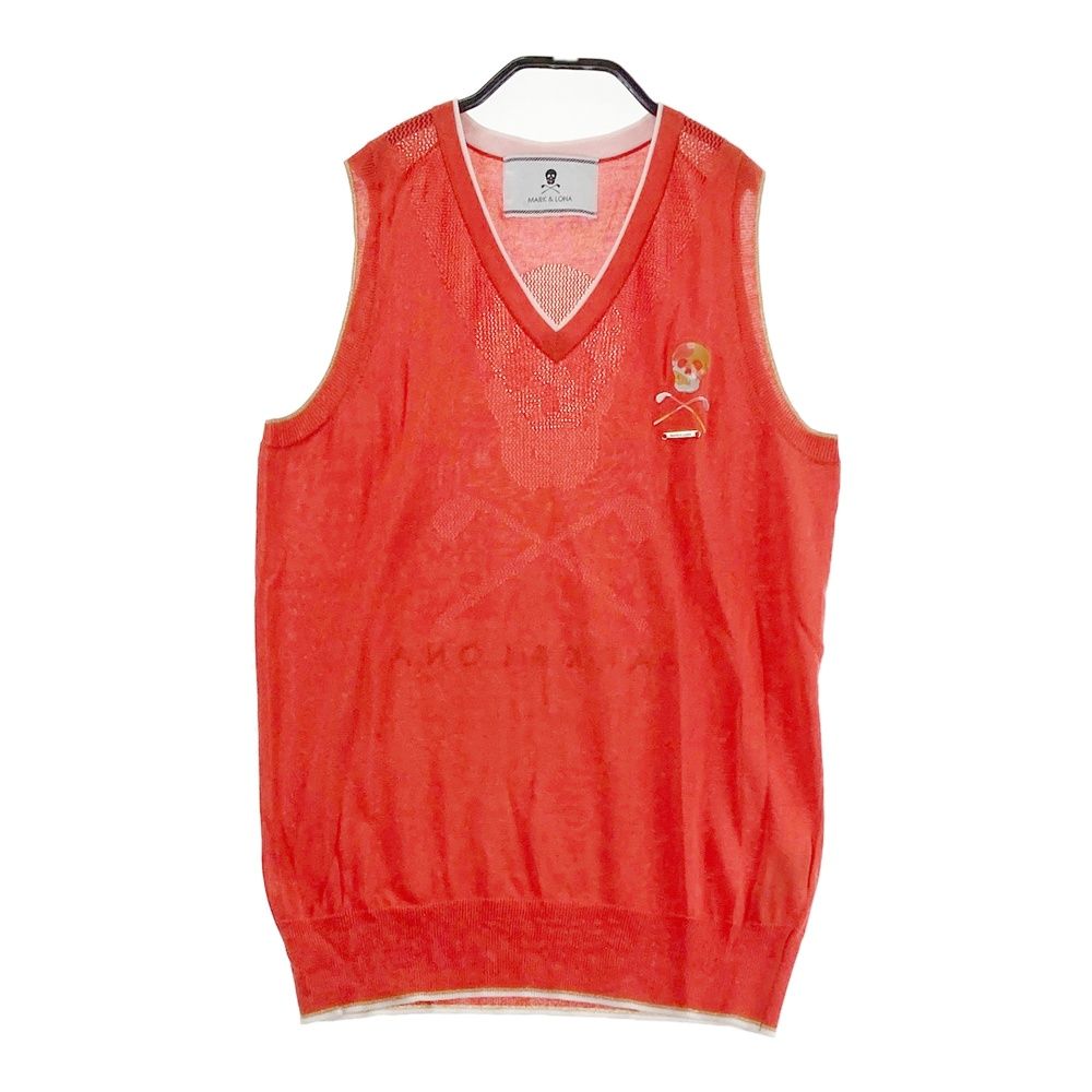 サイズ：M MARK&LONA マークアンドロナ ニットベスト オレンジ系