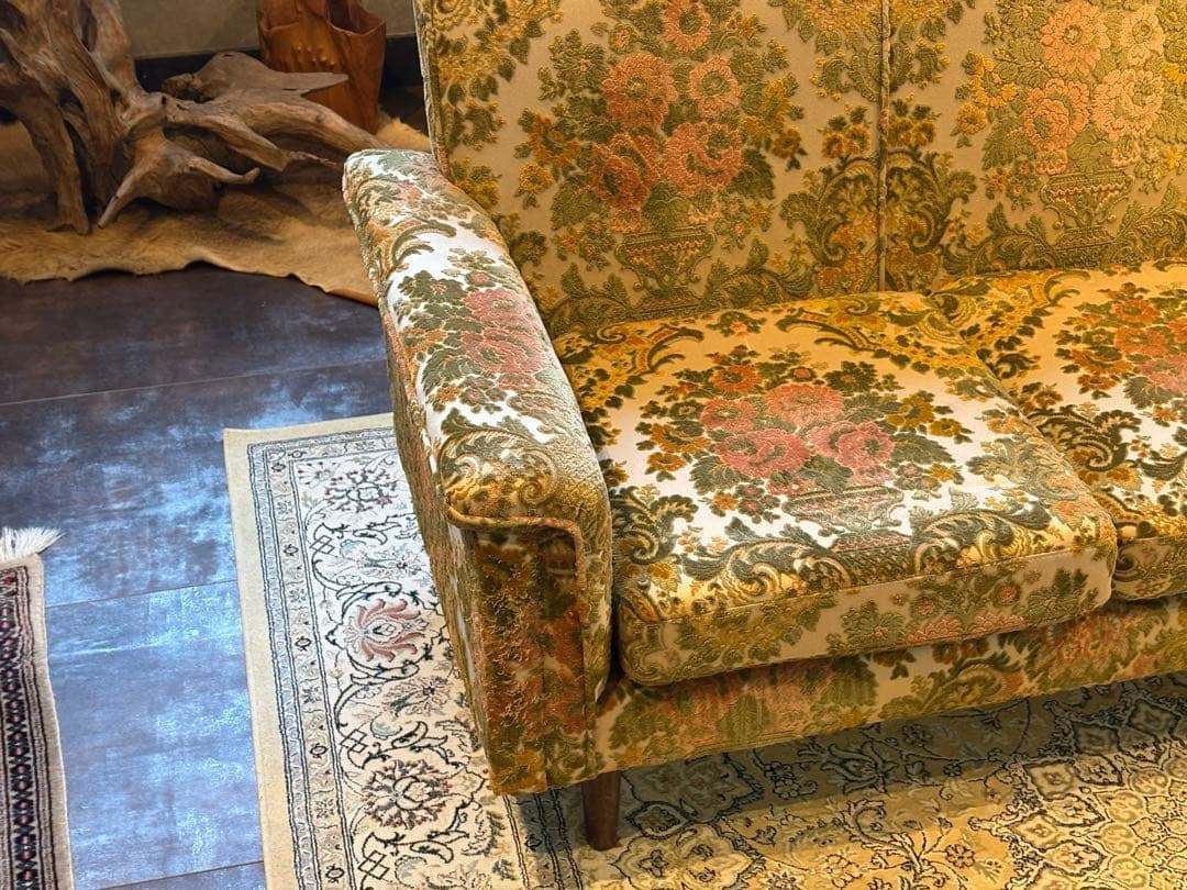 金華山織 3Pソファ ヴィンテージ レトロ ヨーロピアン クラシック In