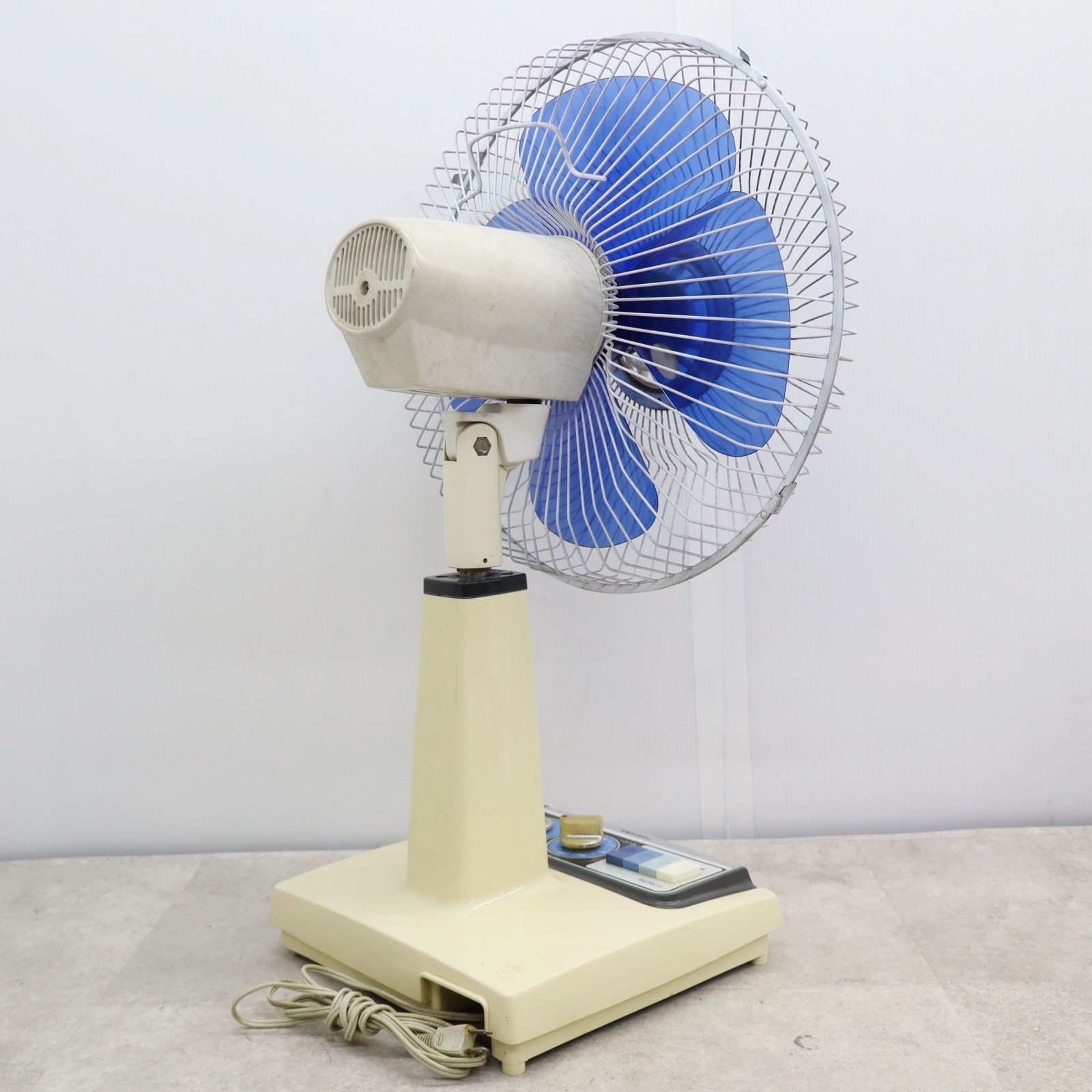 レトロ 扇風機 TOSHIBA ブルー 水蓮 H-35DF 箱付き レトロ 扇風機