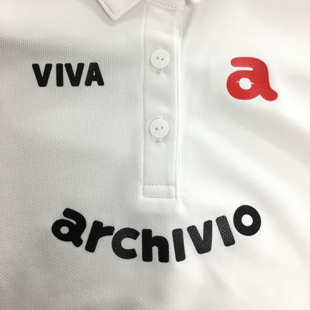 アルチビオ 半袖ポロシャツ 白 右袖口レッド レディース 38(M) ゴルフ