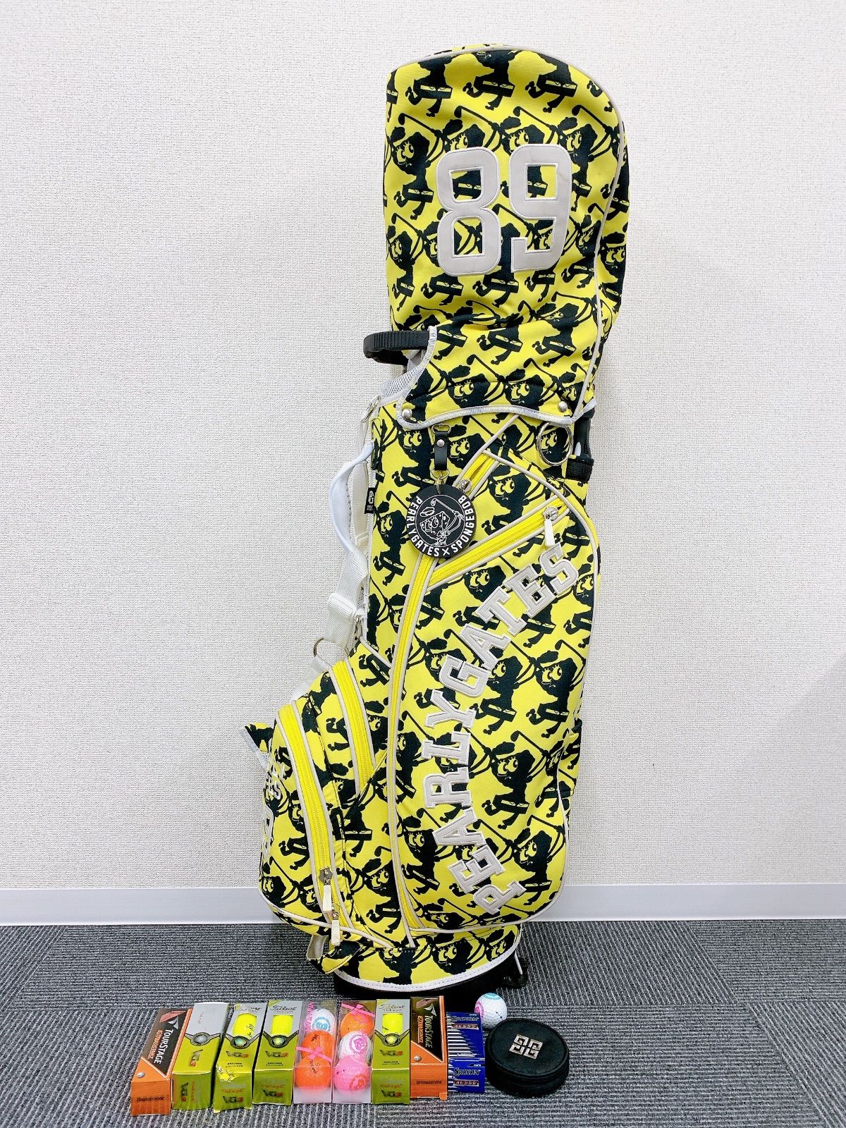 美品】PEARLY GATES パーリーゲイツ コラボ スポンジボブ キャディ